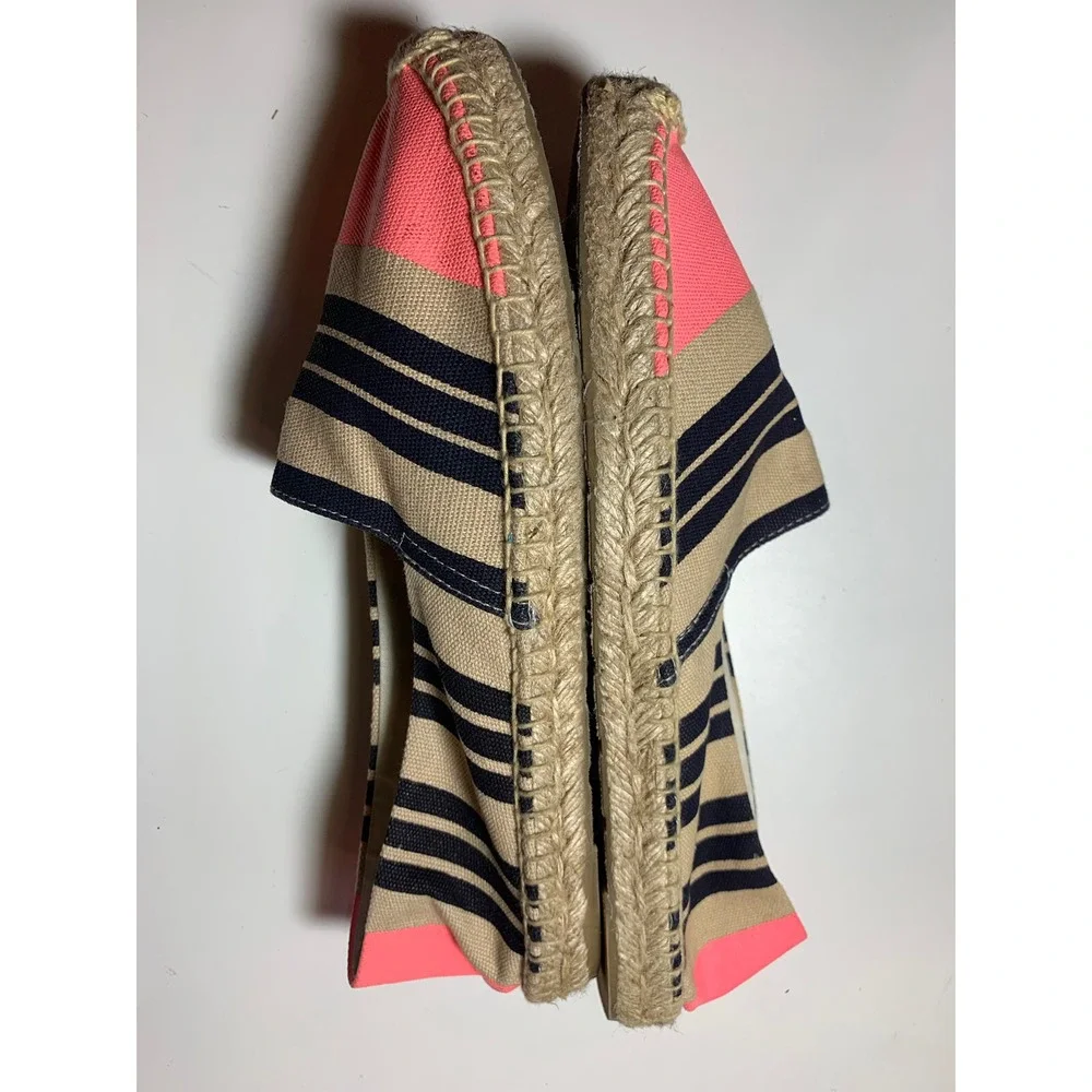 Sam Edelman Verona Stripe Espadrilles Flats Pink Navy Casual Shoes Size 9.5 M